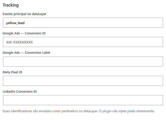 trackin - Yellow Lead Conect Pluggin wordpress de formul&aacute;rio, CRM e atendimento com IA