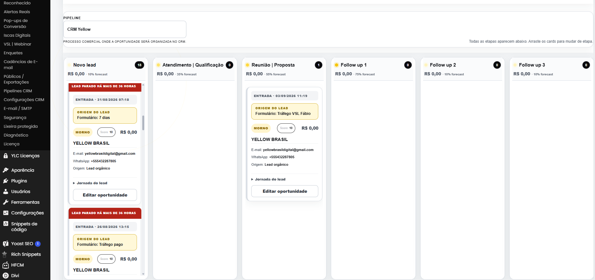 Yellow Lead Conect Pluggin Wordpress, o fim do lead desqualificado. crm - Yellow Lead Conect Pluggin Wordpress, o fim do lead desqualificado.